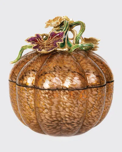 Jay Strongwater Leaf & Vine Jeweled Large Glass Jar In Multi