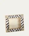 Jay Strongwater Leland Zebra Striped Pave Frame, 2" In Zebra Blk/wht