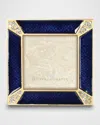 Jay Strongwater Leland Indigo Pave Corner 2" Square Picture Frame In Indigo