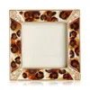 Jay Strongwater Leland Leopard Spotted Pave Corner 2 X 2 Square Frame In Orange