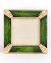 Jay Strongwater Leland Pave Corner Square Picture Frame, Emerald - 2" X 2" In Green
