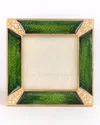 Jay Strongwater Leland Pave Corner Square Picture Frame, Emerald - 2" X 2" In Emerald