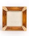 Jay Strongwater Leland Pave Corner Square Picture Frame, Medium Brown In Medium Brown