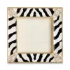 Jay Strongwater Leland Zebra Striped Pave Corner 2 Square Frame In Brown