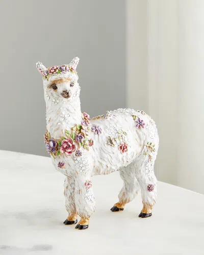 Jay Strongwater Llama With Flowers Objet In Multi