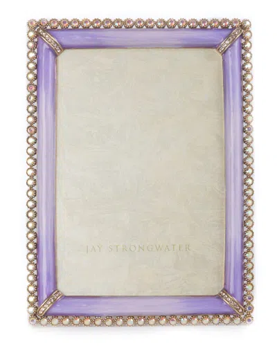 Jay Strongwater Lorraine Stone Edge 4 X 6 Frame In Lavender