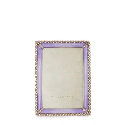 Jay Strongwater Lorraine Stone Edge 4" X 6" Frame - Lavender In Purple