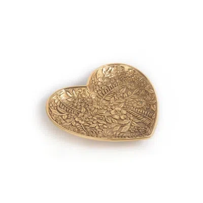 Jay Strongwater Love Heart Trinket Tray In Brown