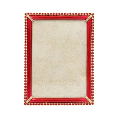 Jay Strongwater Lucas Stone Edge 5" X 7" Frame - Ruby In Red