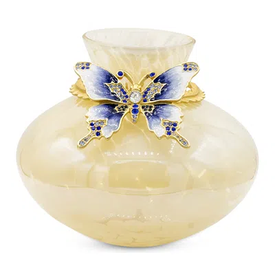 Jay Strongwater Madam Butterfly Vase In Multi