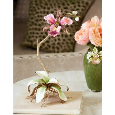 Jay Strongwater Marietta Orchid Objet In Pink