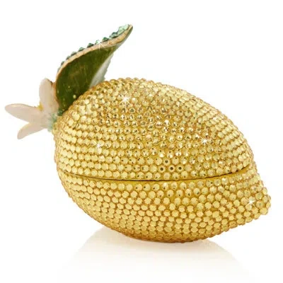 Jay Strongwater Mila Lemon Box In White;green;gold