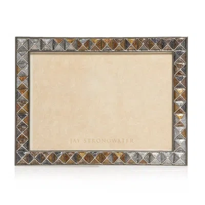 Jay Strongwater Mosaic Pyramid 5" X 7" Frame In Gold,brown