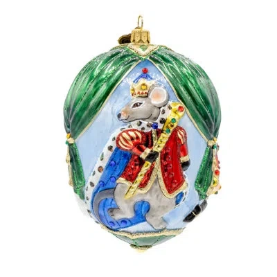 Jay Strongwater Nutcracker Suite Egg Ornament In Black;blue;white;green;red;gray;gold;sil