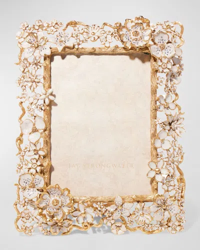 Jay Strongwater Ophelia 14k Gold & Crystal Picture Frame, 5" X 7" In Animal Print