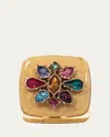 Jay Strongwater Over Jeweled Square Compact In Multi