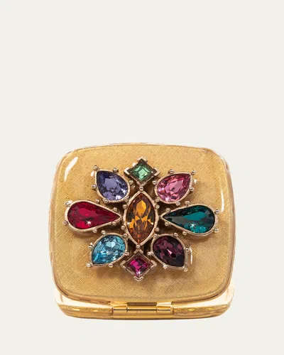 Jay Strongwater Over Jeweled Square Compact In Multi