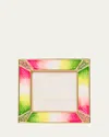 Jay Strongwater Pave Corner Picture Frame, 2" In Pink/grn