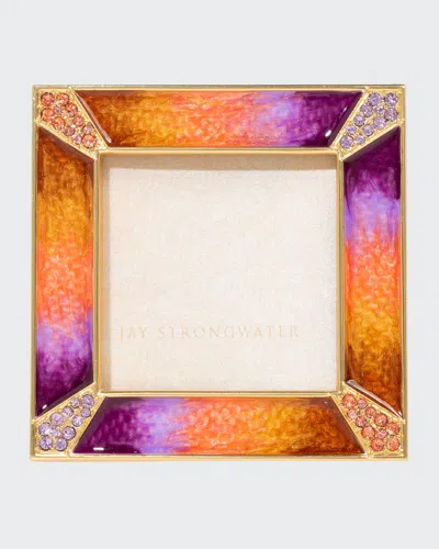 Jay Strongwater Pave Corner Frame, 2" In Purple/org