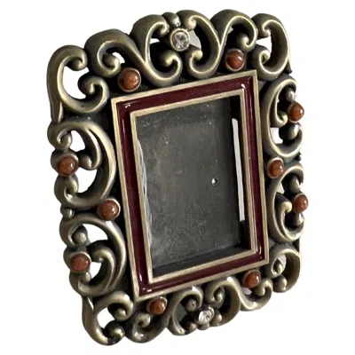 Pre-owned Jay Strongwater Petite Desk Or Bedside Picture Frame With Clip By  In Black