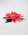 Jay Strongwater Poinsettia Tabletop Objet In Red