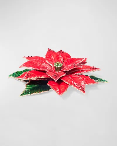 Jay Strongwater Poinsettia Tabletop Objet In Red