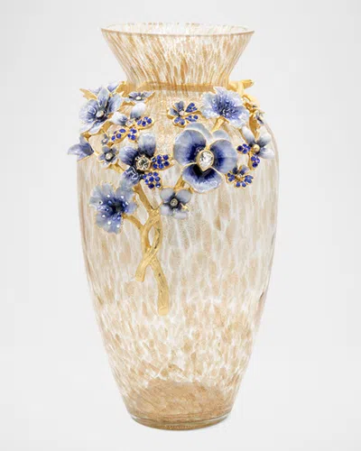 Jay Strongwater Polly Bouquet 8" Vase In Gold
