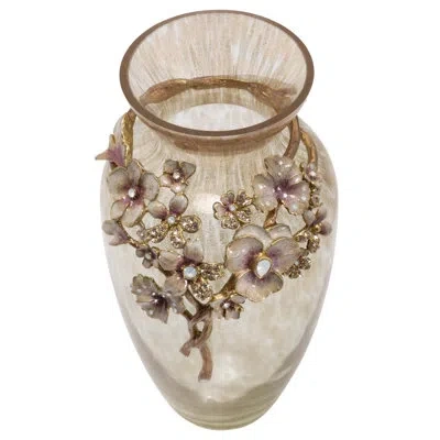 Jay Strongwater Polly Bouquet Vase In Beige;pink