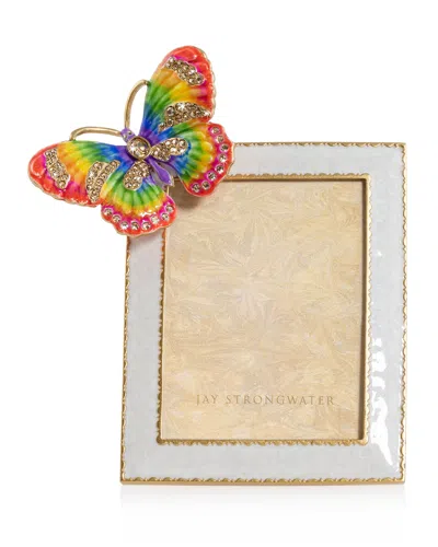 Jay Strongwater Rainbow Butterfly Frame, 3" X 4" In Multi