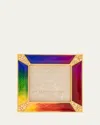 Jay Strongwater Pop Life Leland Pavé 14k Goldplated, Swarovski Crystal & Enamel Corner Square Frame In Multi