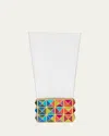Jay Strongwater Rainbow Pyramid Vase In Multi