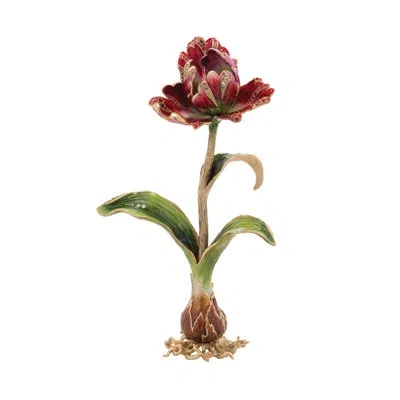 Jay Strongwater Renee Tulip Sculpture In Red