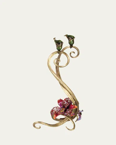 Jay Strongwater Roelyn Orchid Double Candlestick In Multi Colors