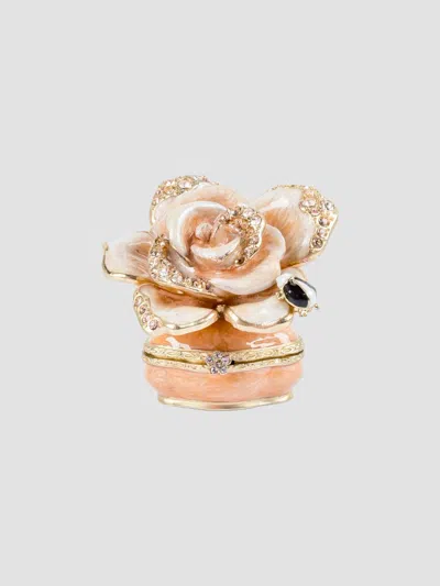 Jay Strongwater Rosalie Rose Box In Orange