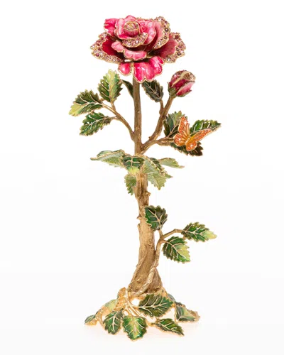 Jay Strongwater Enamel Crystal Rose