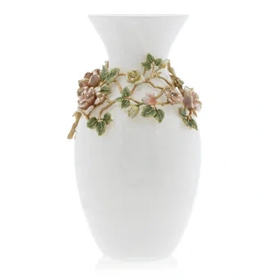 Jay Strongwater Rose Vase In White