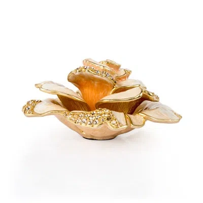Jay Strongwater Rosie Rose Table Objet In Silver;gold;ivory;blush