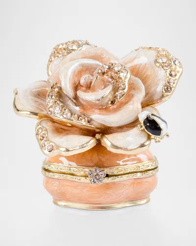 Jay Strongwater Sabrina Rosalie Rose Box In Orange