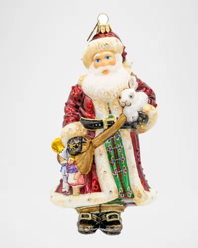 Jay Strongwater Santa's Arm Full Of Gifts Christmas Ornament In Multi