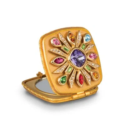 Jay Strongwater Schuyler Maltese Bejeweled Compact In Multi