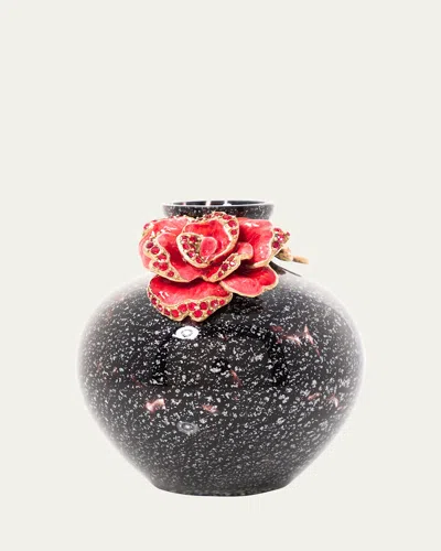 JAY STRONGWATER SMALL NIGHT BLOOM ROSE VASE