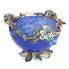 Jay Strongwater Sophie Hydrangea Glass Bowl In Delft Garden