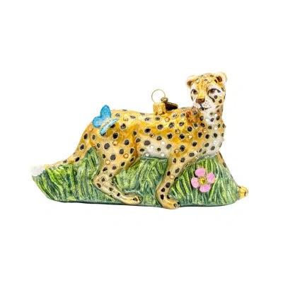 Jay Strongwater Spotted Majesty Ornament In Black;brown;blue;green;pink;orange
