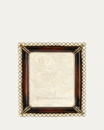 Jay Strongwater Stone Edge 3" X 4" Picture Frame In Brown
