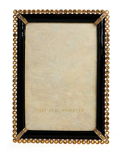 Jay Strongwater Black Lorraine Stone-edge 4" X 6" Picture Frame
