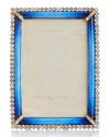 Jay Strongwater Lucas Stone Edge Picture Frame In Blue