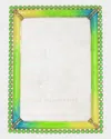 Jay Strongwater Lorraine Stone Edge 4 X 6 Frame In Electric Green