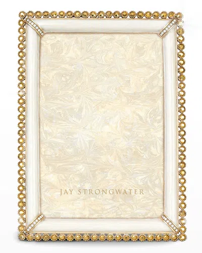 Jay Strongwater Stone Edge Frame, 4" X 6" In White