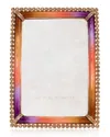 Jay Strongwater Stone Edge Frame, 4" X 6" In Orange/purple