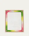 Jay Strongwater Stone Edge Picture Frame, 4" X 6" In Pink/green